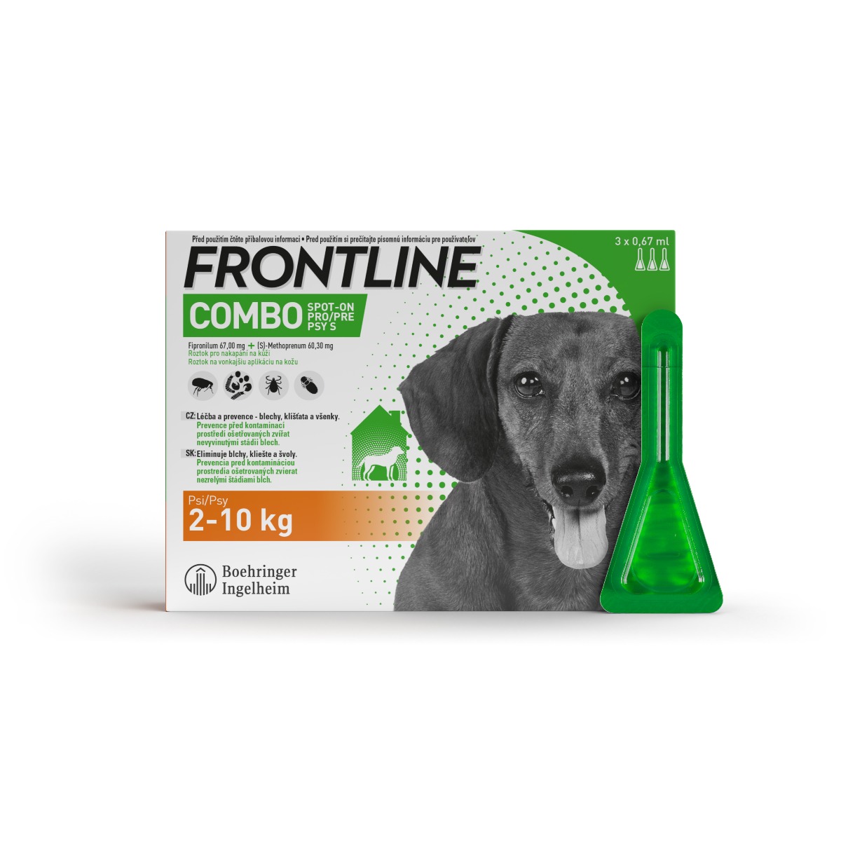 FRONTLINE COMBO pro psy 2-10 kg (S) 3 pipety FRONTLINE