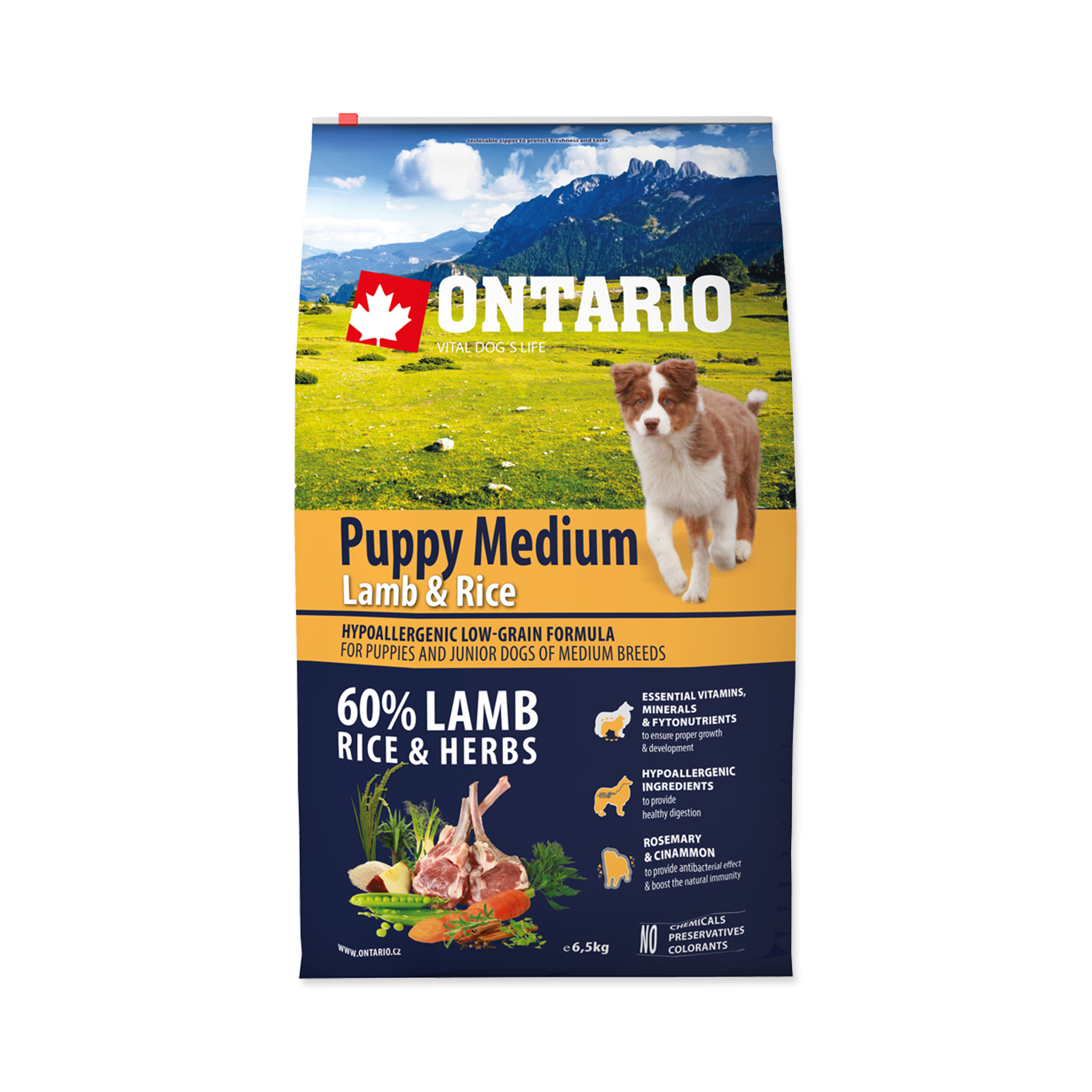 Ontario Puppy Medium Lamb&Rice granule 6