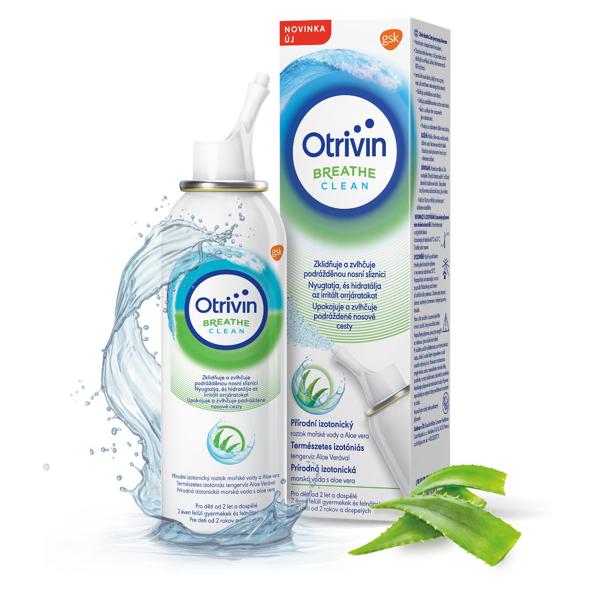 Otrivin Breathe Clean jemný nosní sprej s Aloe vera 100 ml Otrivin