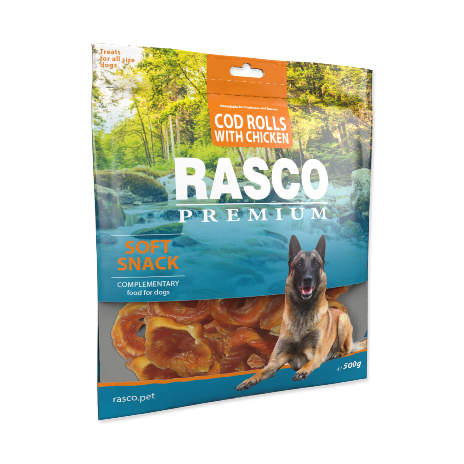 Rasco Premium Tresčí rolky obalené kuřecím 500 g Rasco Premium