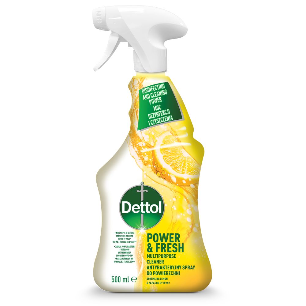 Dettol Power&Fresh Antibakteriálni sprej na povrchy Citrón a limeta 500 ml Dettol