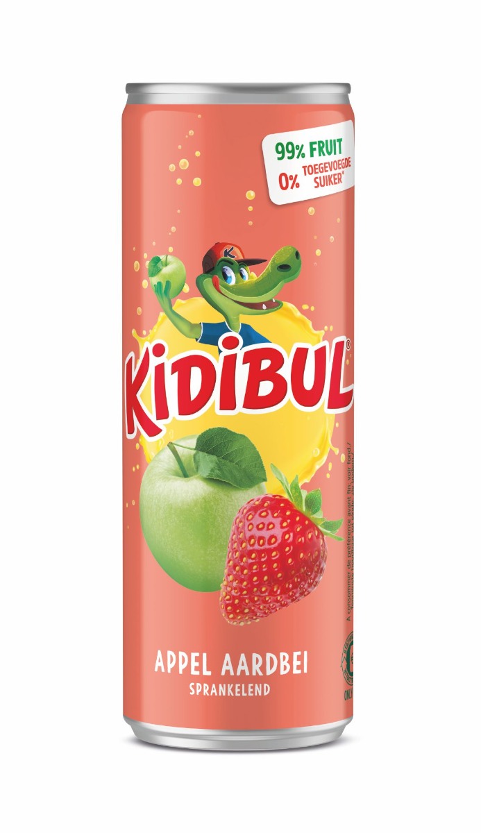 Kidibul Dětský šumivý nápoj 99% Jablko a jahoda 250 ml Kidibul