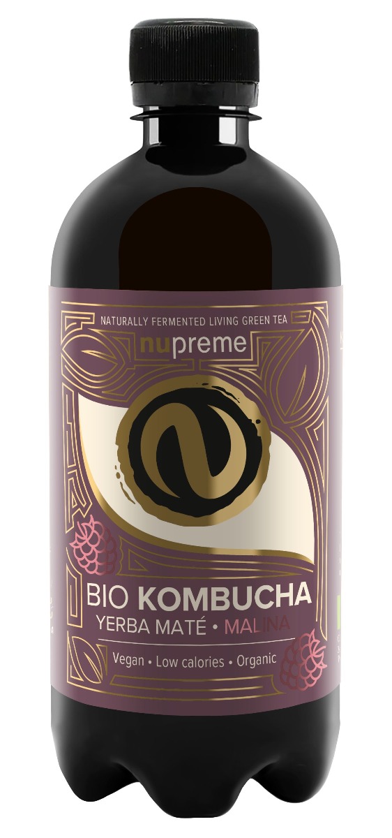 Nupreme Kombucha Yerba Matté Malina BIO 400 ml Nupreme