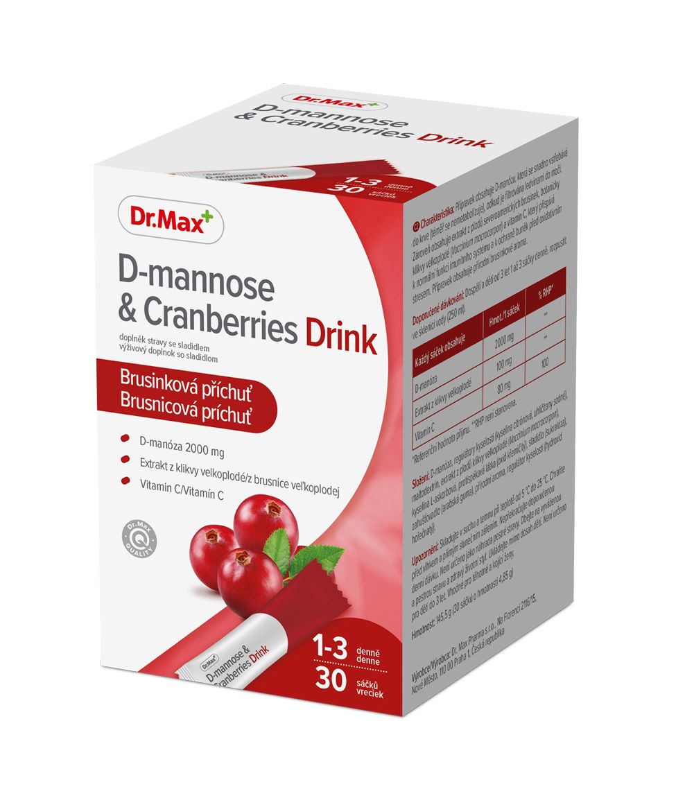 Dr. Max D-mannose & Cranberries Drink 30 sáčků Dr. Max