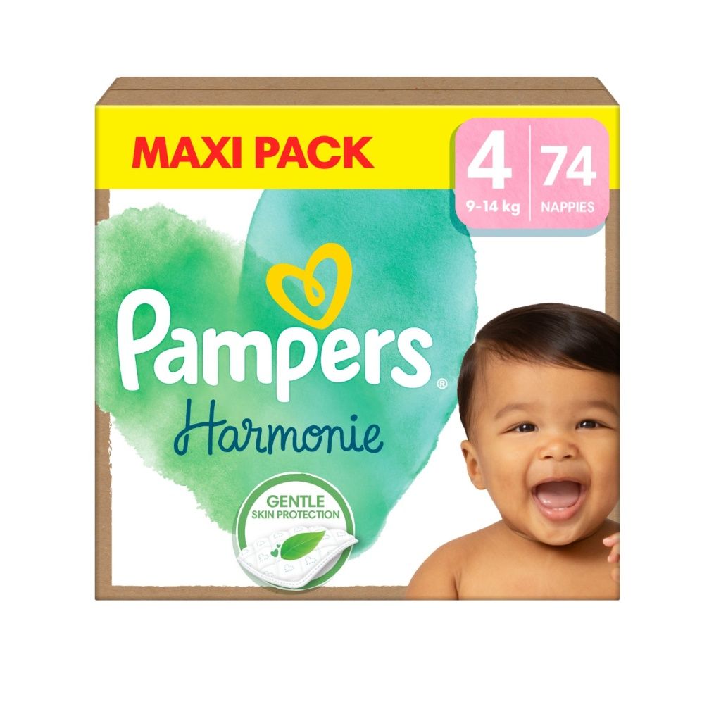 Pampers Harmonie Maxi Pack vel. 4 9–14 kg dětské pleny 74 ks Pampers