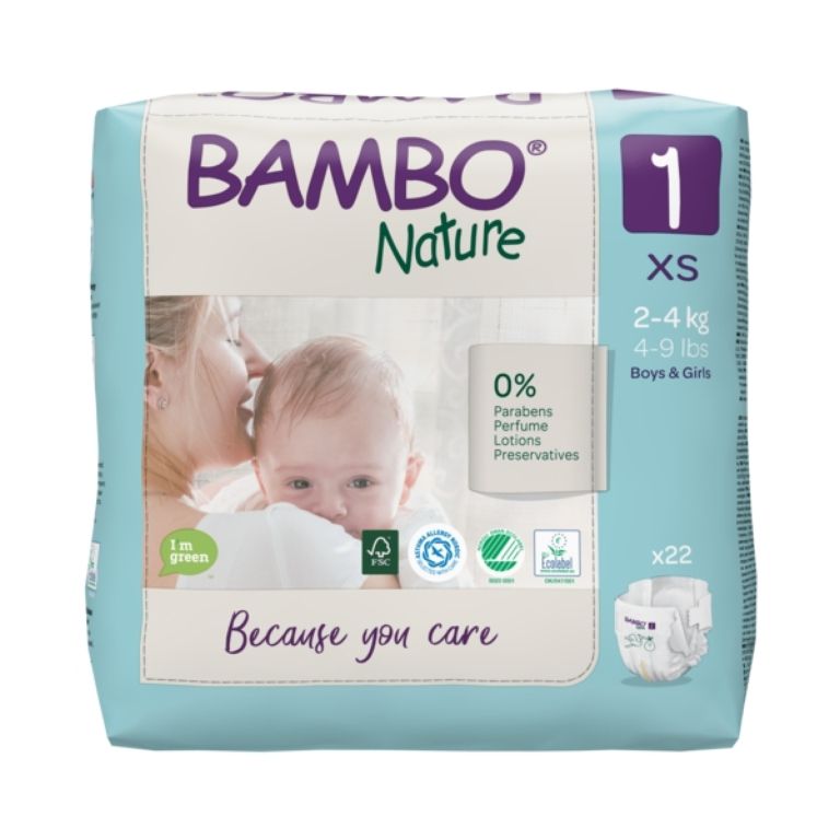 Bambo Nature 1 S 2-4 kg dětské pleny 22 ks Bambo