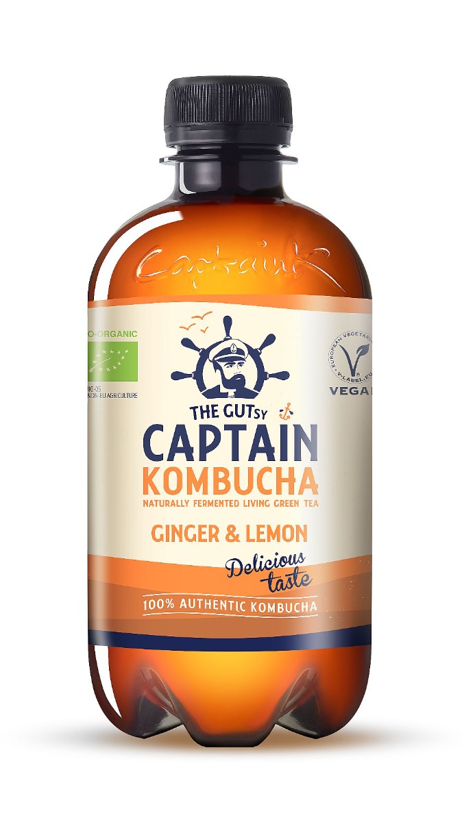 Captain Kombucha Zázvor a citron BIO 400 ml Captain Kombucha