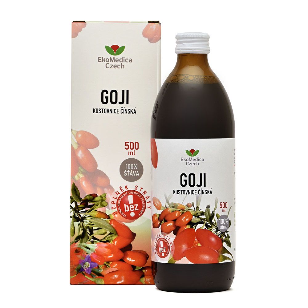 Ekomedica Goji Kustovnice čínská 100% šťáva 500 ml Ekomedica