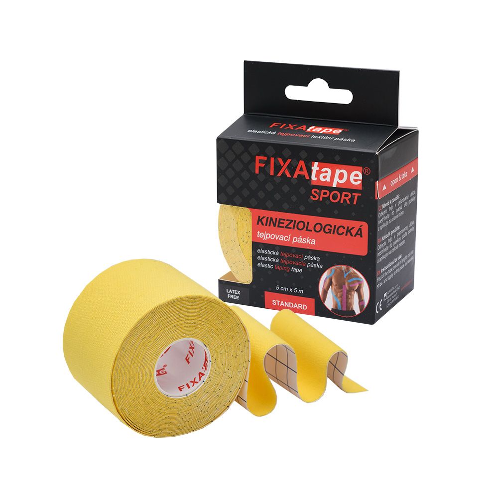 FIXAtape SPORT Standart 5 cm x 5 m kineziologická páska 1 ks žlutá FIXAtape