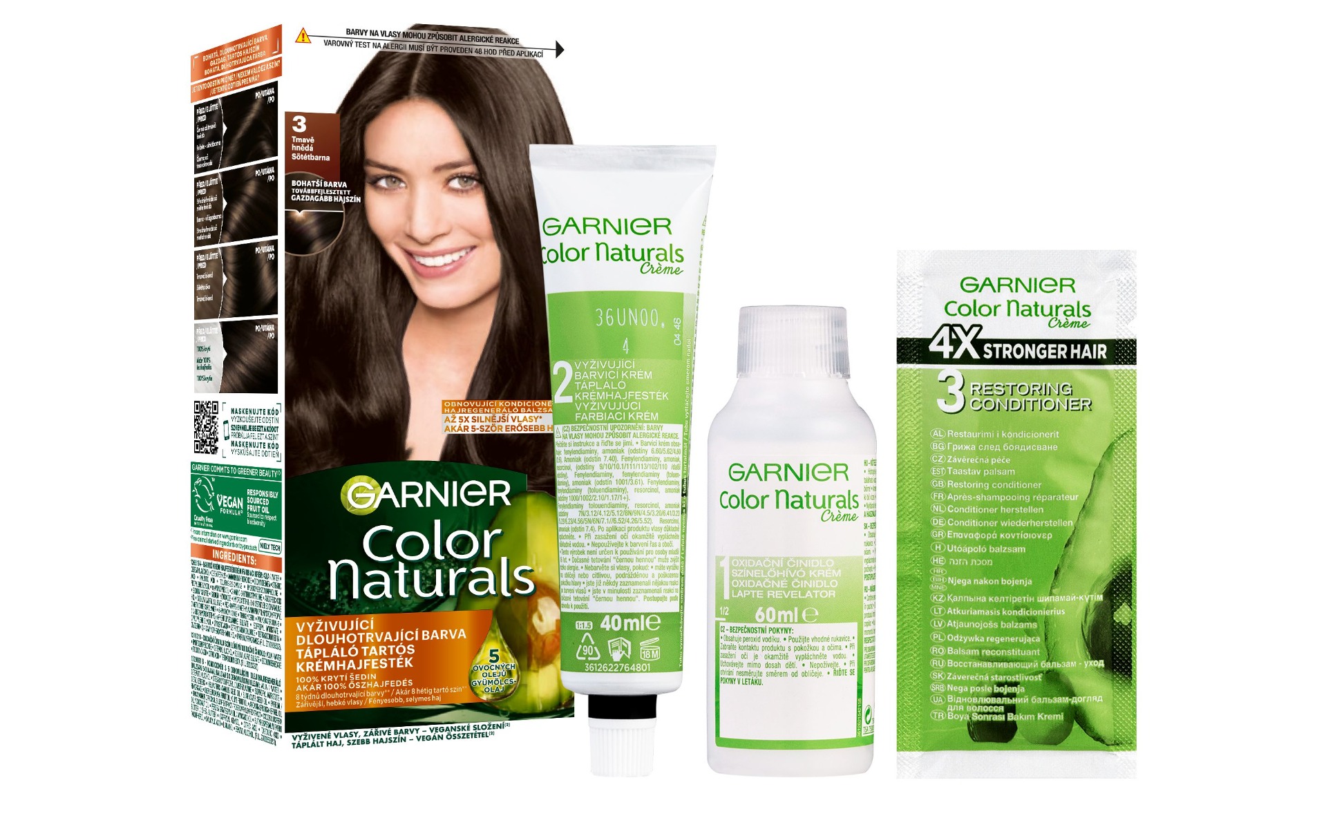 Garnier Color Naturals Permanentní barva na vlasy 3 tmavě hnědá Garnier