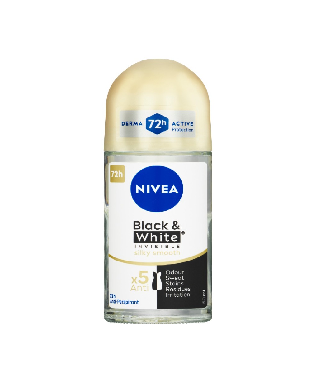 Nivea Black & White Invisible Silky Smooth kuličkový antiperspirant 50 ml Nivea