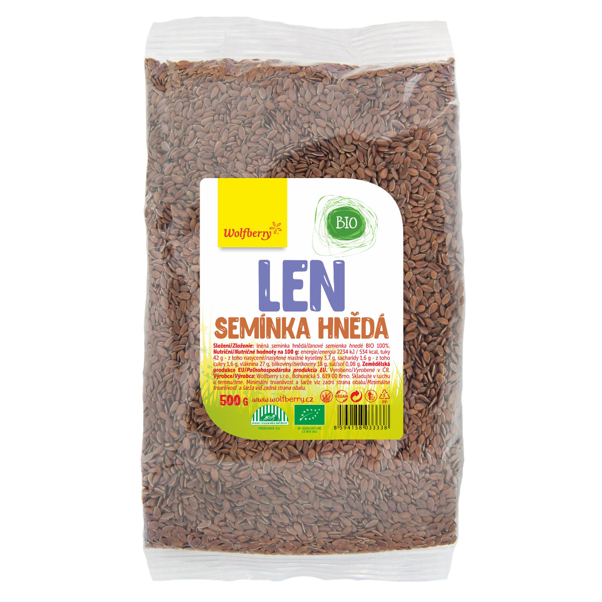 Wolfberry Lněné semínko BIO 500 g Wolfberry