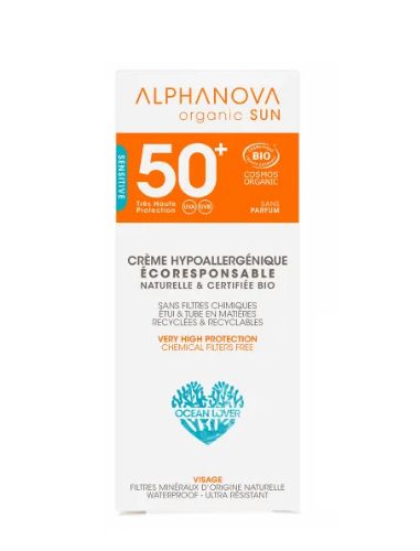 Alphanova SUN BIO Opalovací krém na obličej SPF50+ 50 g Alphanova