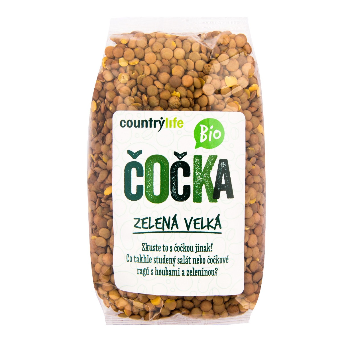 Country Life Čočka zelená velká BIO 500 g Country Life