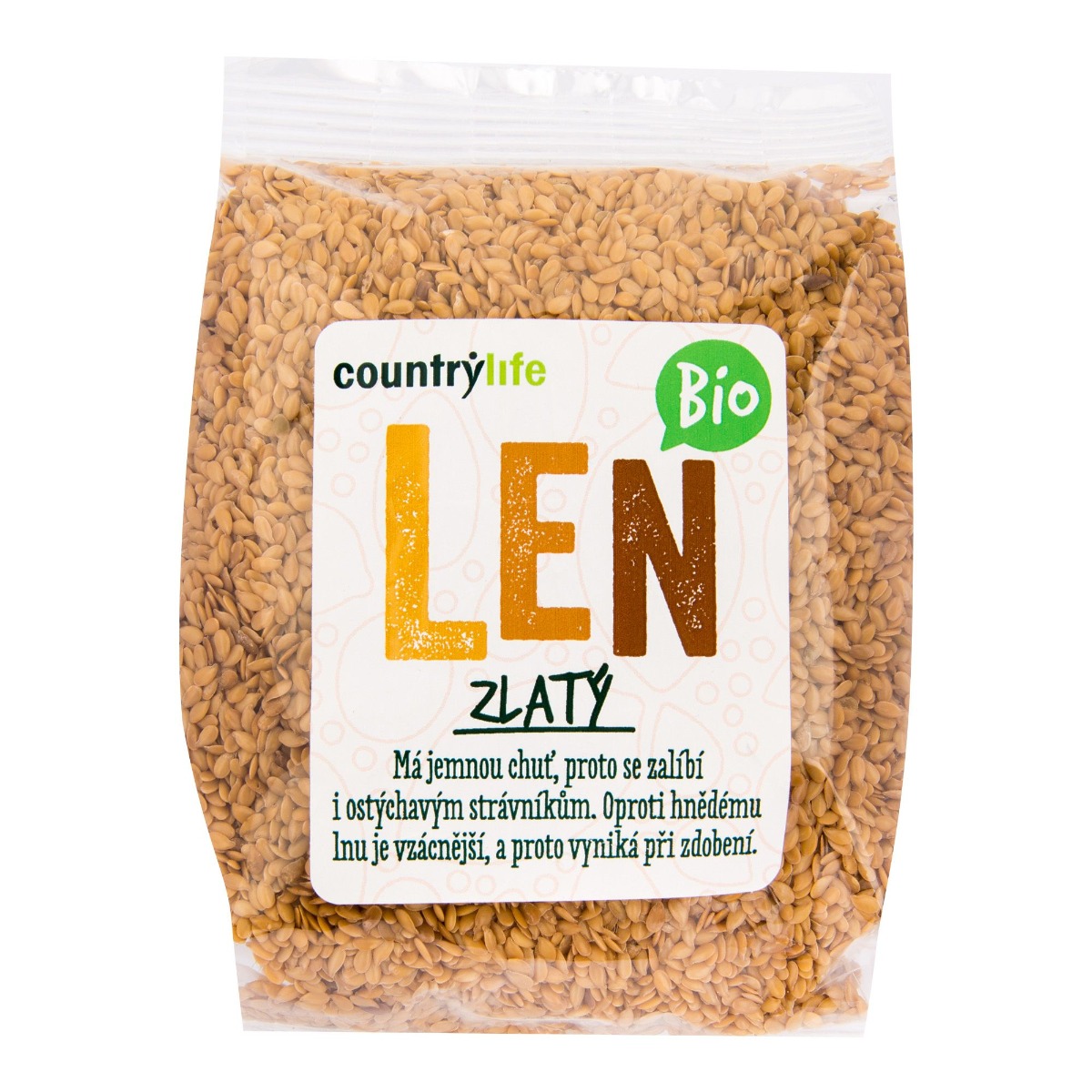 Country Life Len zlatý BIO 300 g Country Life