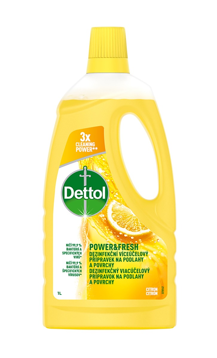 Dettol Power&Fresh Dezinfekční víceúčelový přípravek Citron 1 l Dettol