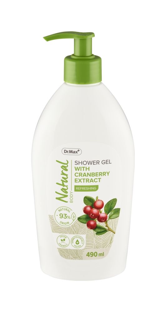 Dr. Max Natural Sprchový gel s výtažky z brusinek 490 ml Dr. Max