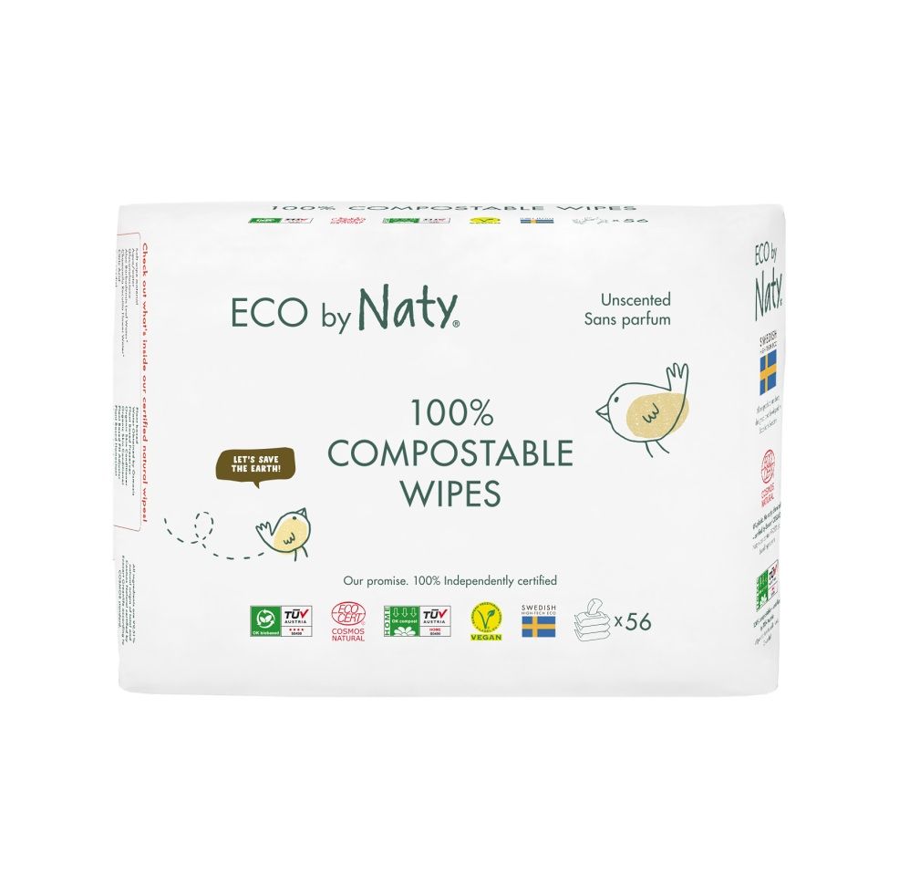 ECO by Naty Vlhčené ubrousky bez vůně pro citlivou pokožku 3x56 ks ECO by Naty