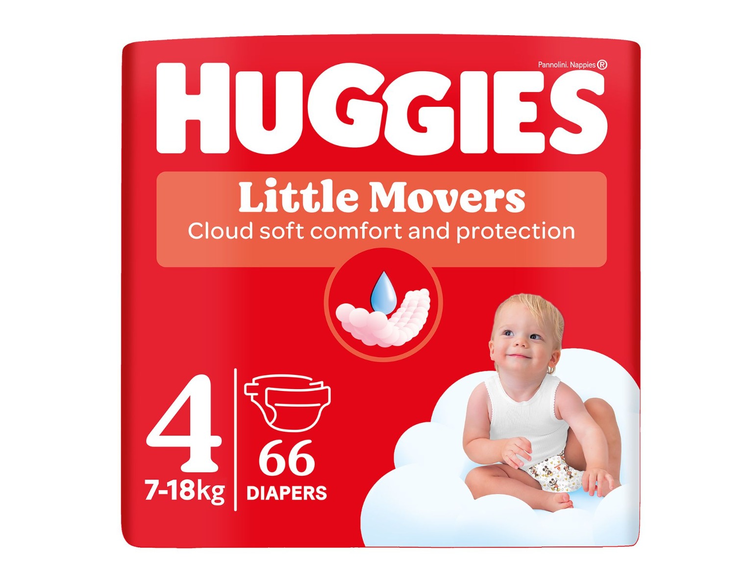 Huggies Little Movers 4 7-18 kg jednorázové plenky 66 ks Huggies