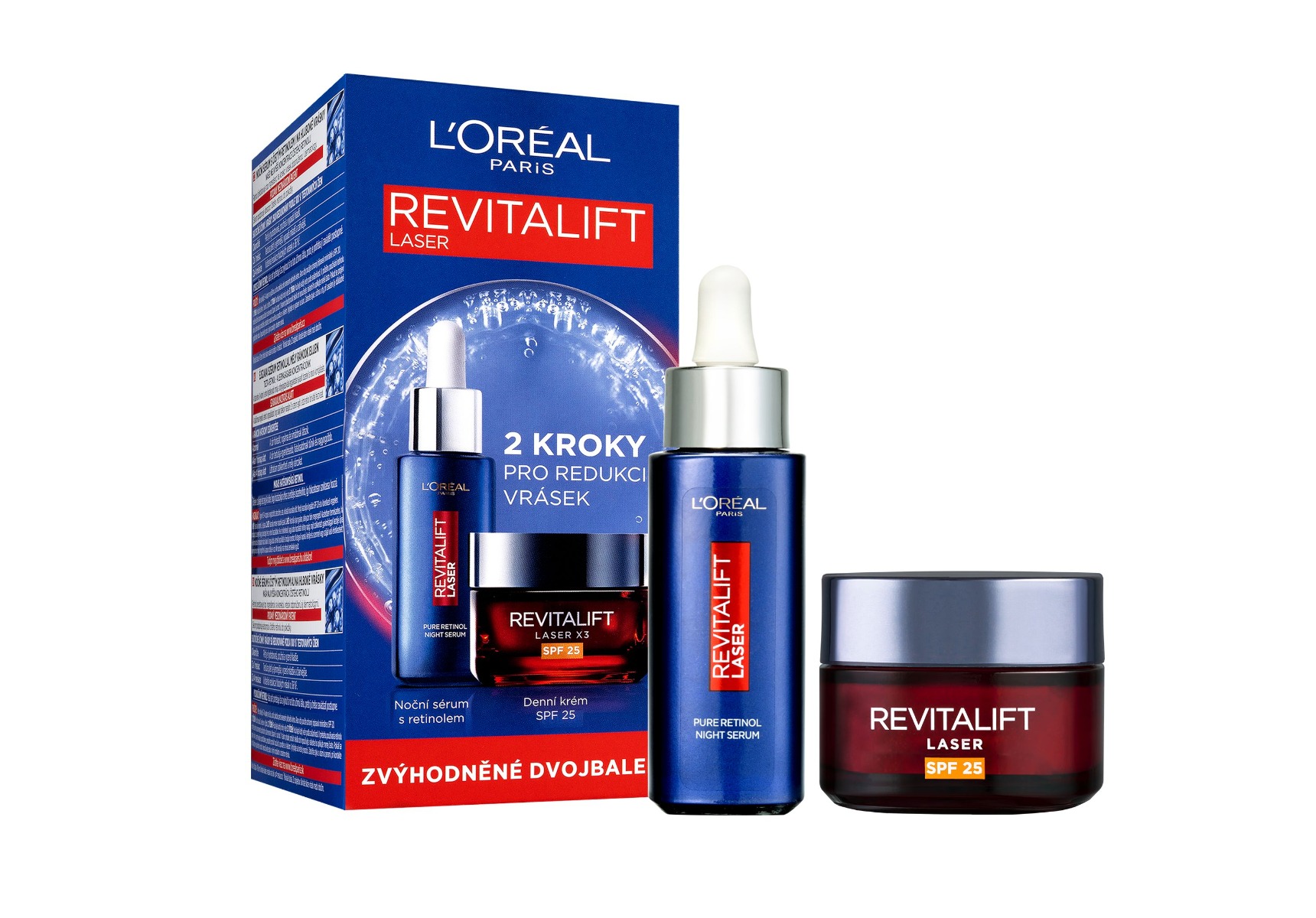 Loréal Paris Revitalift Laser set noční sérum s retinolem 30 ml + denní krém SPF25 50 ml Loréal Paris