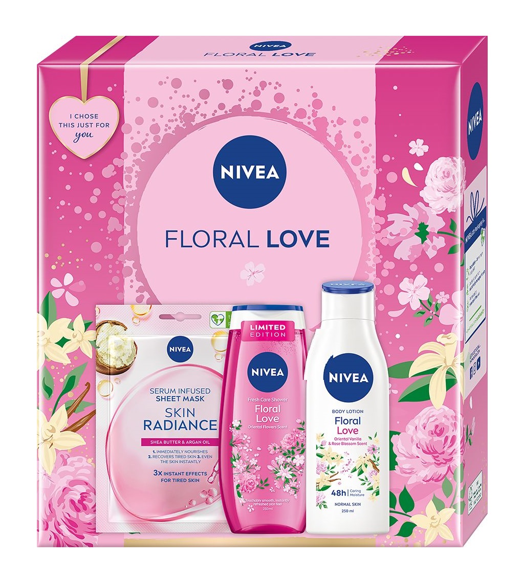 Nivea Box Floral Love 2024 dárková sada 3 ks Nivea