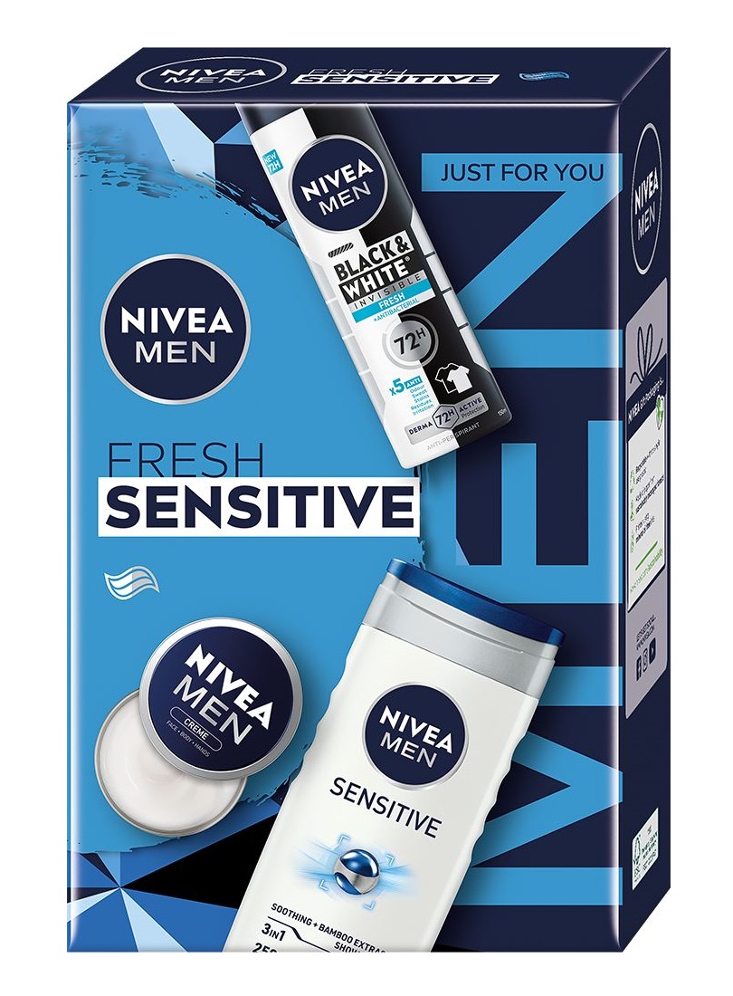 Nivea Men Box Fresh Sensitive 2024 dárková sada pro muže 3 ks Nivea