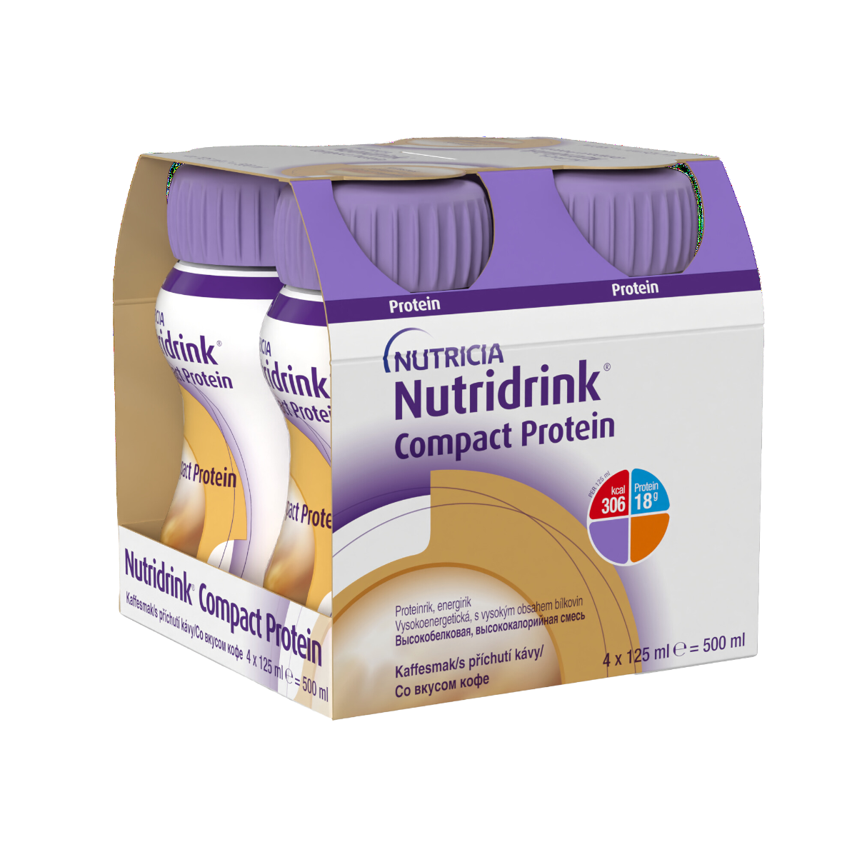 Nutridrink Compact Protein s příchutí kávy 4x125 ml Nutridrink