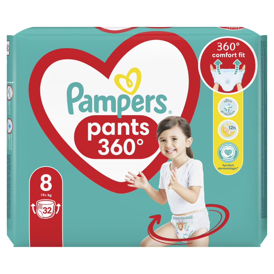 Pampers Pants vel. 8 Jumbo Pack 19+ kg plenkové kalhotky 32 ks Pampers