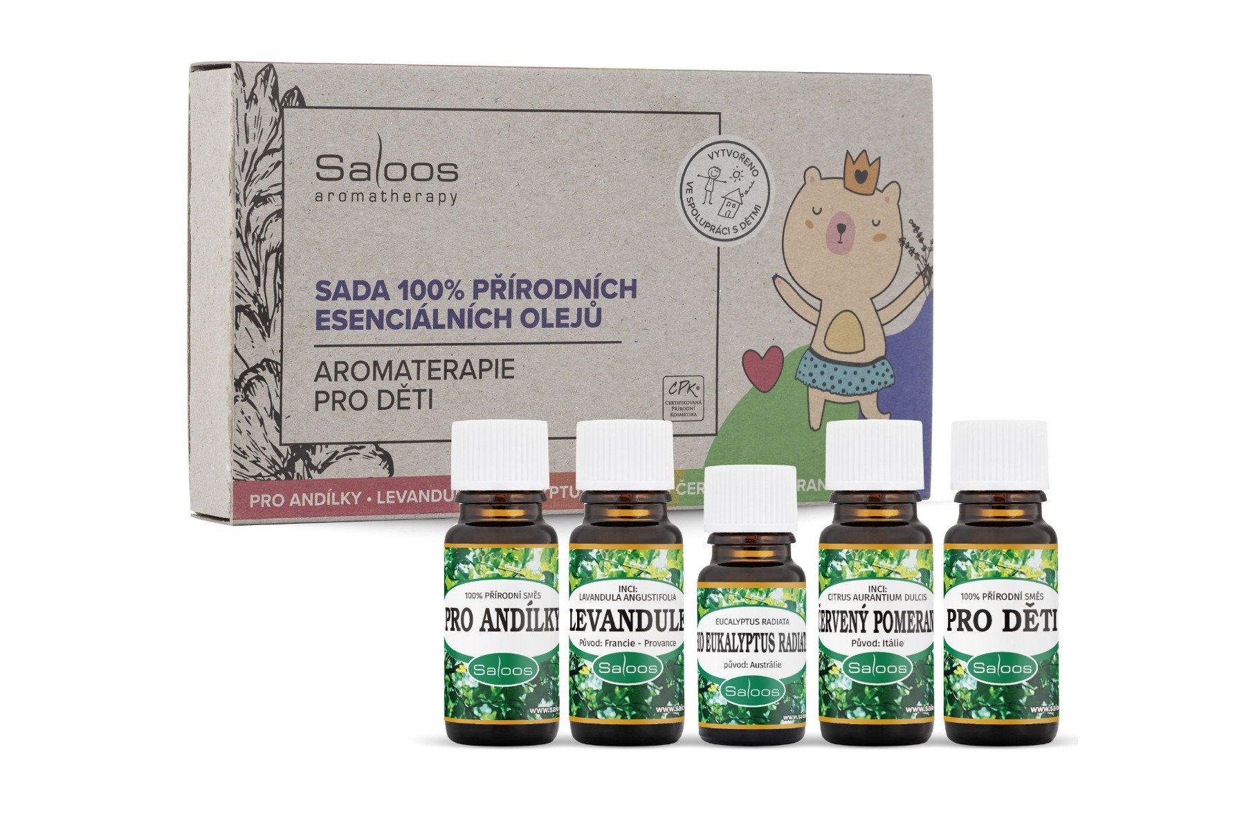 Saloos Aromaterapie pro děti sada esenciálních olejů 4x10 ml a 5 ml Saloos