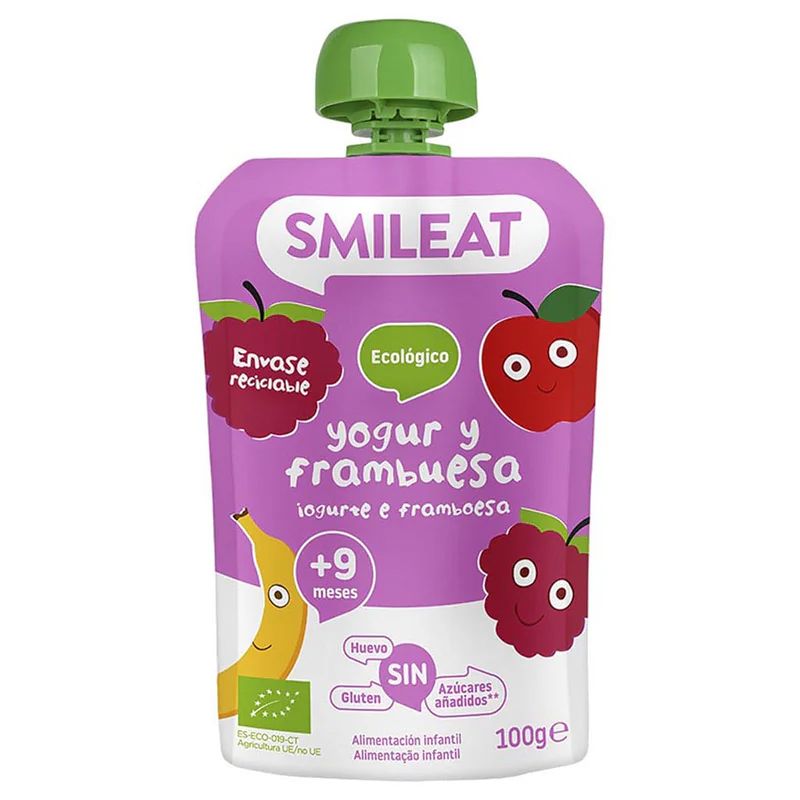 Smileat BIO kapsička řecký jogurt jablko banán malina a rýže 9M+ 100 g Smileat