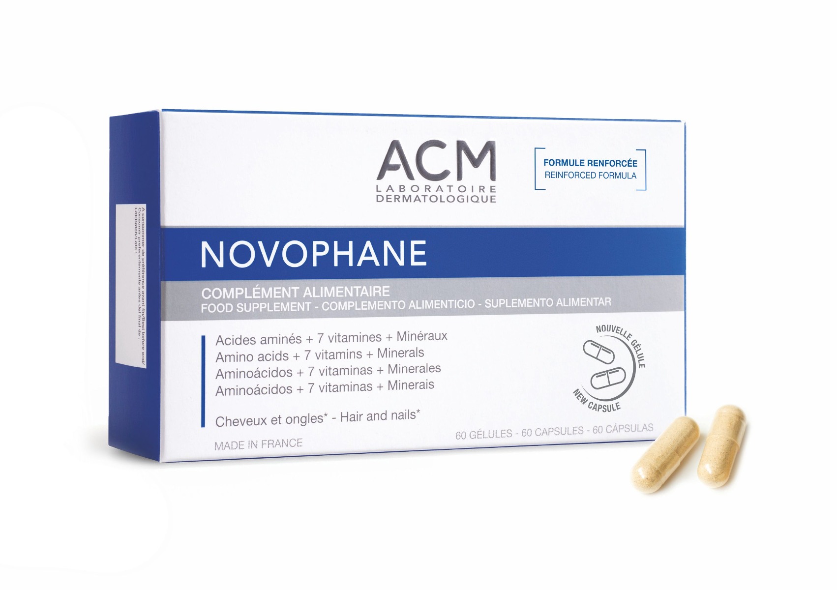 ACM NOVOPHANE Vitamíny a minerály pro podporu kvality vlasů a nehtů 60 kapslí ACM