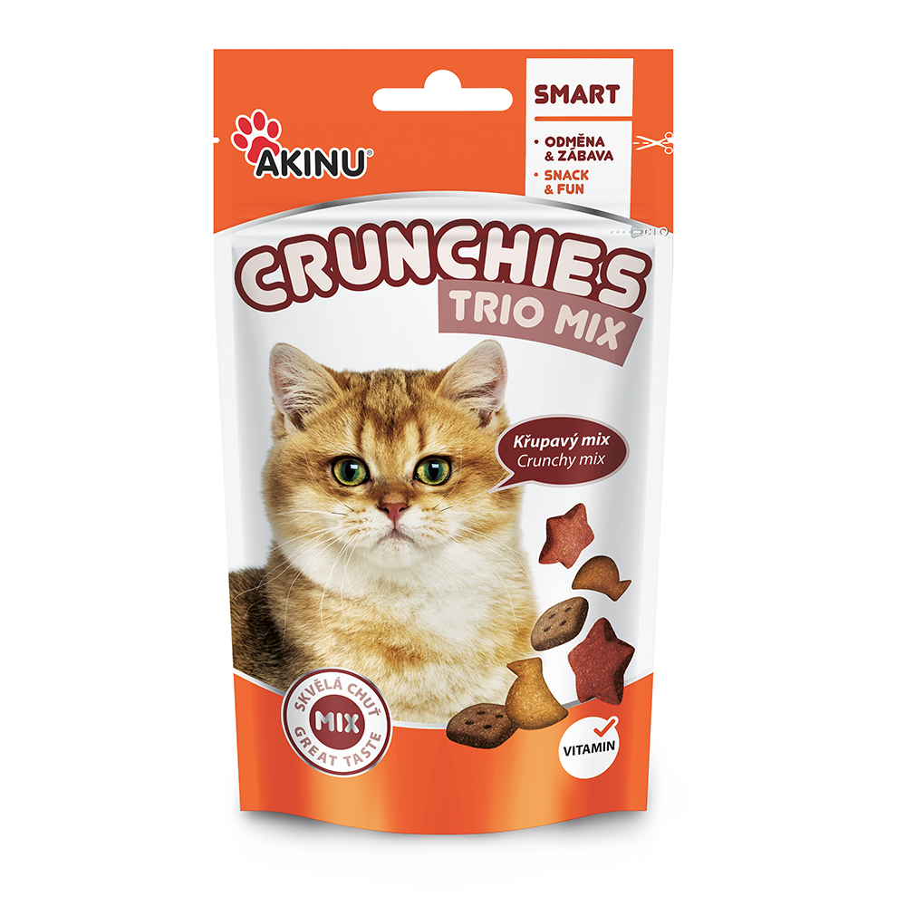 Akinu Crunchies pamlsek pro kočky 50 g Akinu