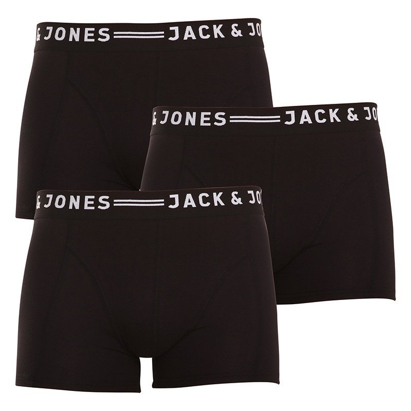 Jack and Jones 3PACK pánské boxerky černé (12081832 - black/black) XL Jack & Jones