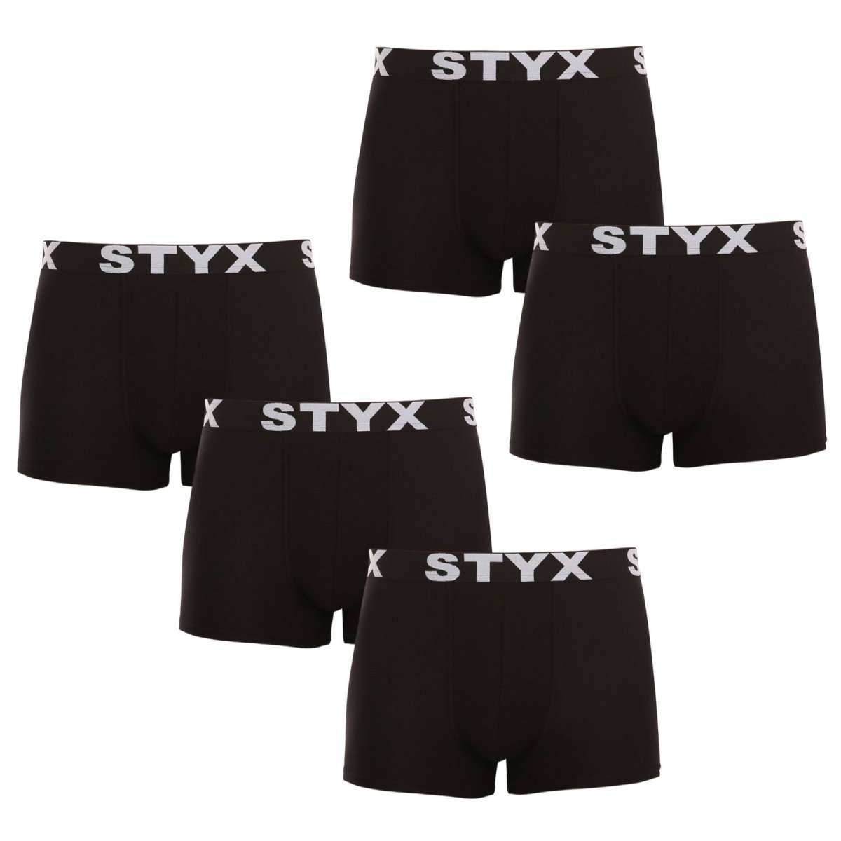 Styx 5PACK pánské boxerky sportovní guma černé (5G960) L Styx